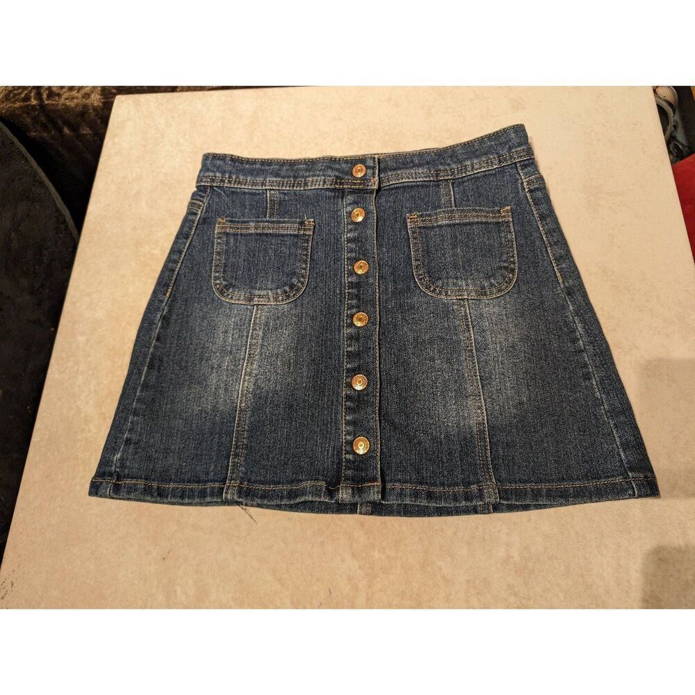 ZCO girls' buttoned denim mini skirt 12*